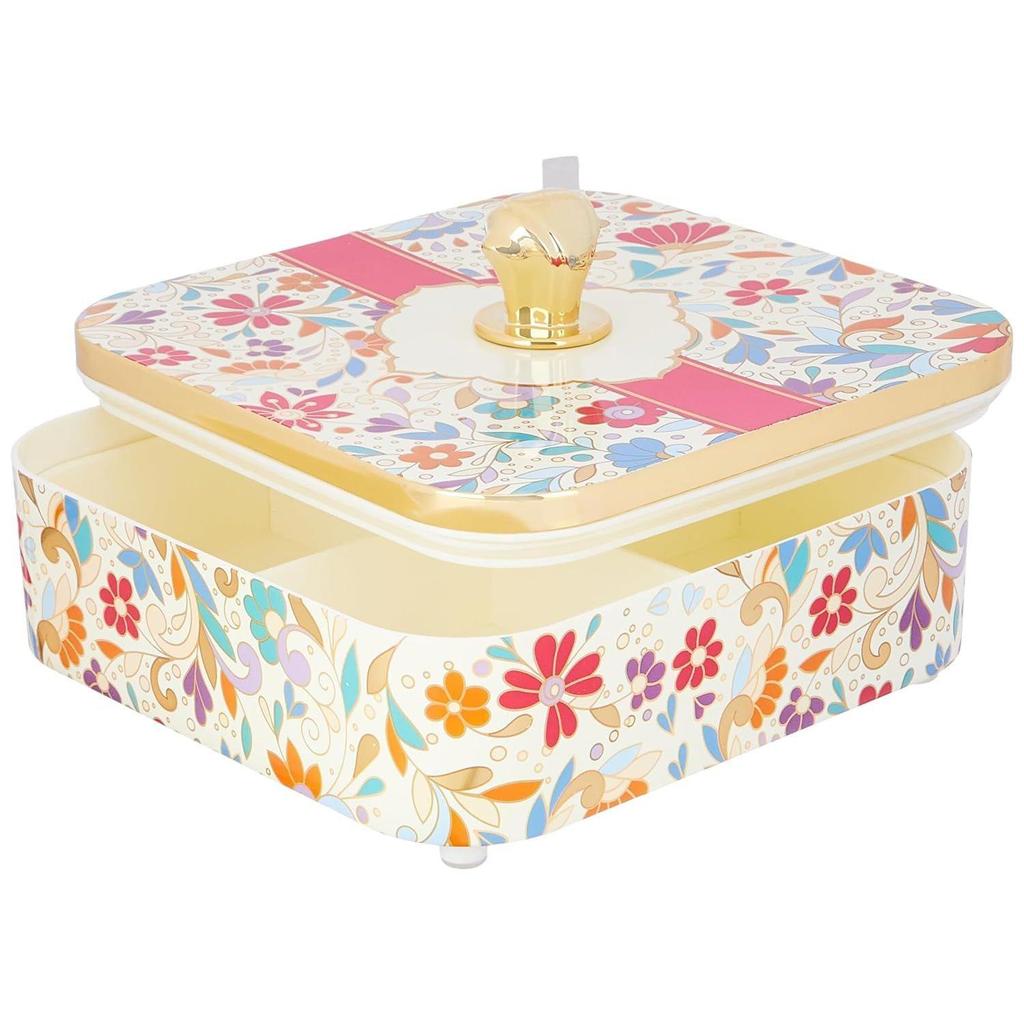 Airtight Dry Fruit Container With Serving Tray & Lid | Plastic Dry Food Storage Box | for Gifting | Multi-Purpose Box | 4-Section Serving Set |