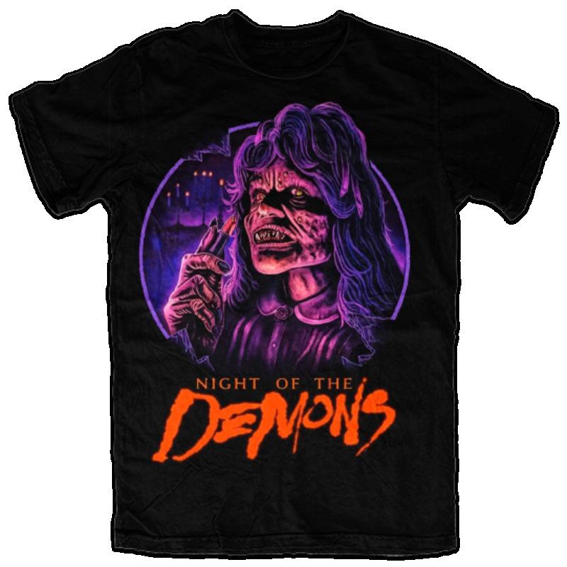 

Night Of The Demons Retro Horror Movie Party Face Graphic TShirt Unisex Women Casual Cotton Streetwear Tops 4XL