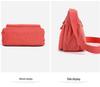 Damen Quadratische Nylon Schultertasche - Großes Fassungsvermögen, Einfarbig, Modisches Casual-Design