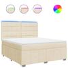 VidaXL Sommier à lattes de lit avec matelas Crème 180x200 cm Tissu, lit, lit à plate-forme, lit à panneaux, meuble de 3294052