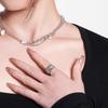 Chic Adjustable Geometric Zirconia Copper Ring For Women Fashionable Versatile Style