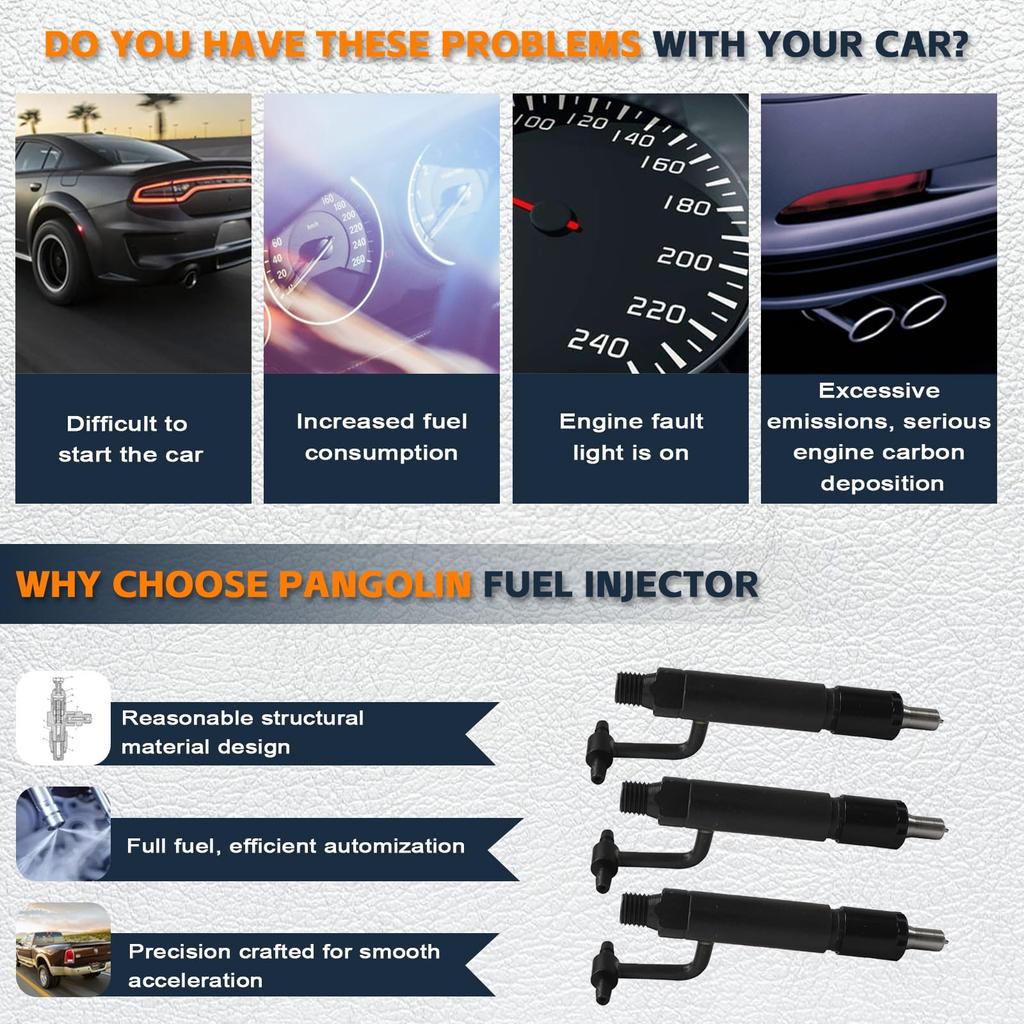 PANGOLIN 729004-53101 Fuel Injector 3pcs for Yanmar 3TNV84 3TNV88 3JH3CW Komatsu 3D88E S3D84 Aftermarket Parts