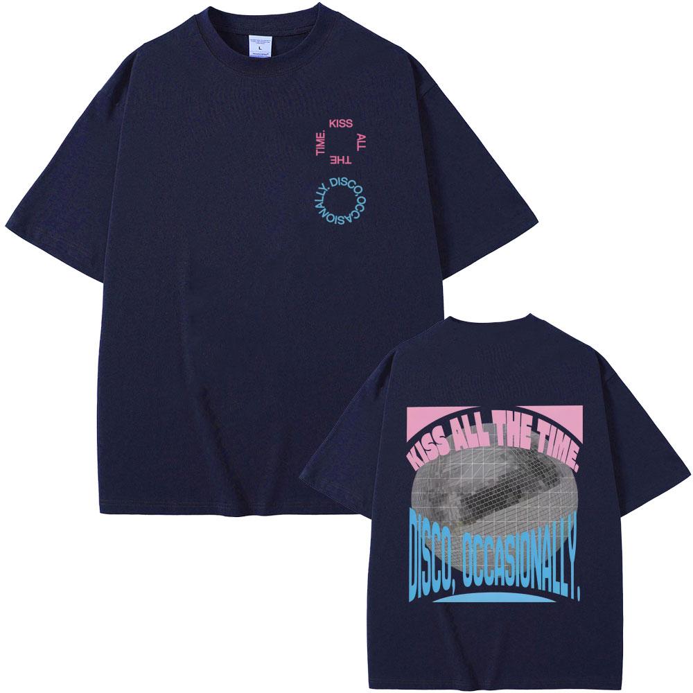 Kiss All The Time Disco Occasionally Album Graphic Tshirt Men Women Fashion Oversized T Shirt Male High Quality Cotton Tshirts