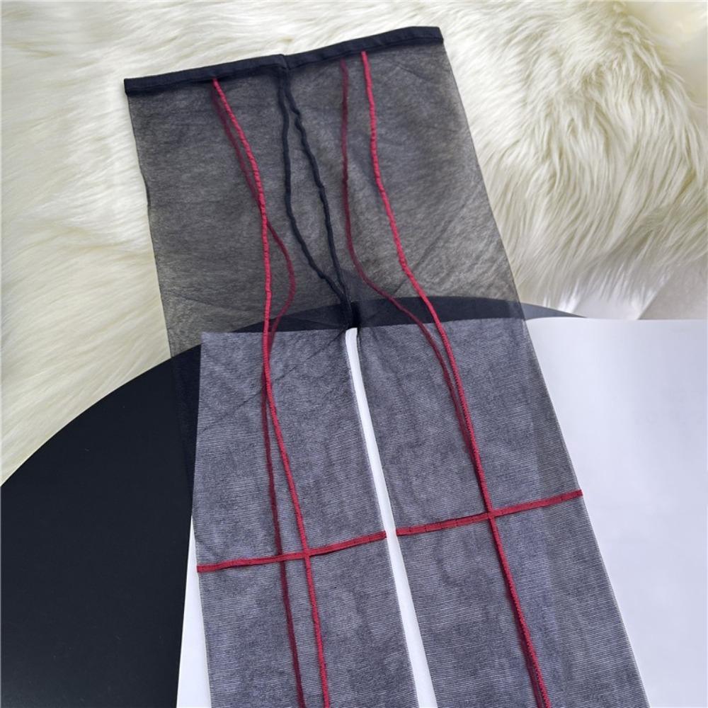 Nylon Transparent Stripe Stockings Elastic Women Tights Unique Simple Pantyhose  Party