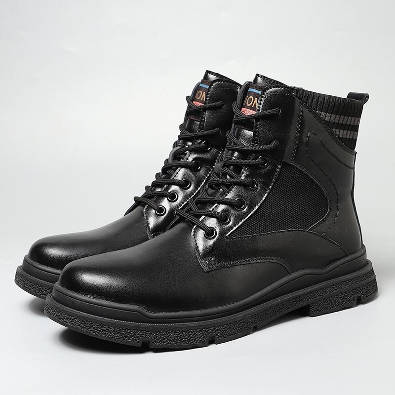 

Мужские ботинки 2024 года, новая модная обувь, мужская уличная удобная классическая мужская обувь, прочная подошва, мужские повседневные ботинки, мотоциклетные ботинки, инструменты 44 чёрный