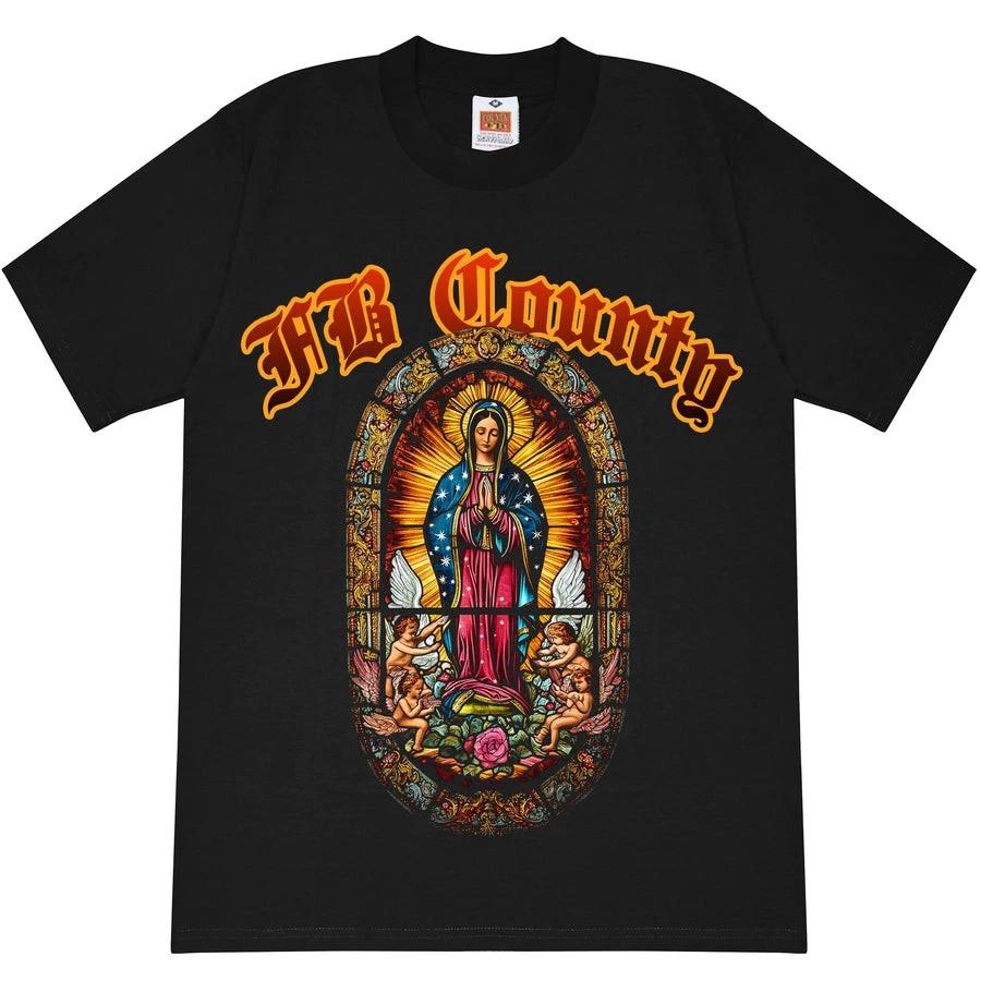 Mexican Virgin Mary T-Shirt Chicano Guadalupe Religious Graphic Tee XL
