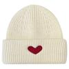 Sweet Heart Embroidery Knit Beanie Women Warm Winter Hat Adjustable Cute Student Cap