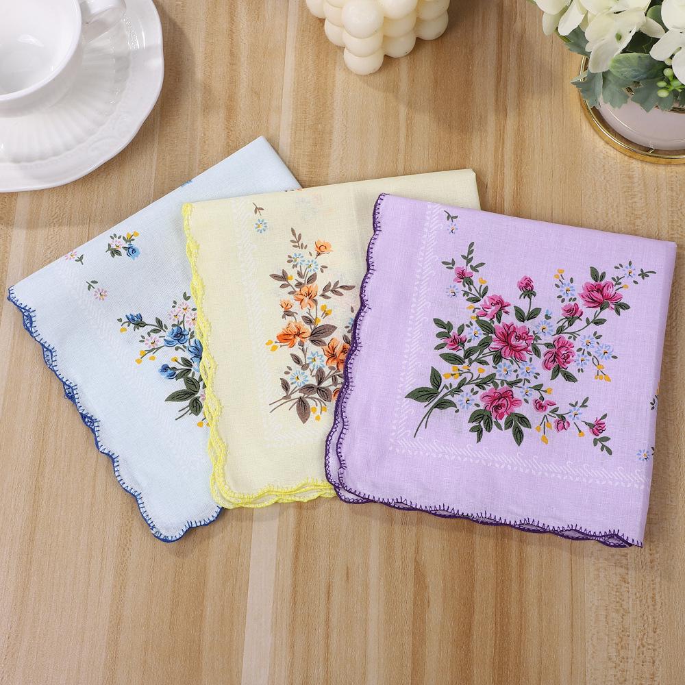 

Ретро Ностальгический 30см Хлопковый Женский Носовой Платок с Пико краем - Впитывающий пот и Стильный 30cm x 30cm (order in multiples of 12)