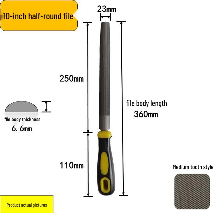 Steel Grinder File - Flat & Triangular Medium-Tooth Wear-Resistant Metal File