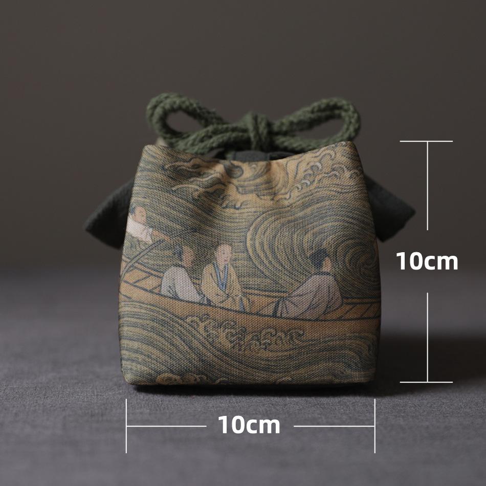 Vintage Portable Storage Bags Teaware Drawstring Bag Multifunctional Outdoor Travel Tea Set Teapot Teacup Cloth Storage Bags New