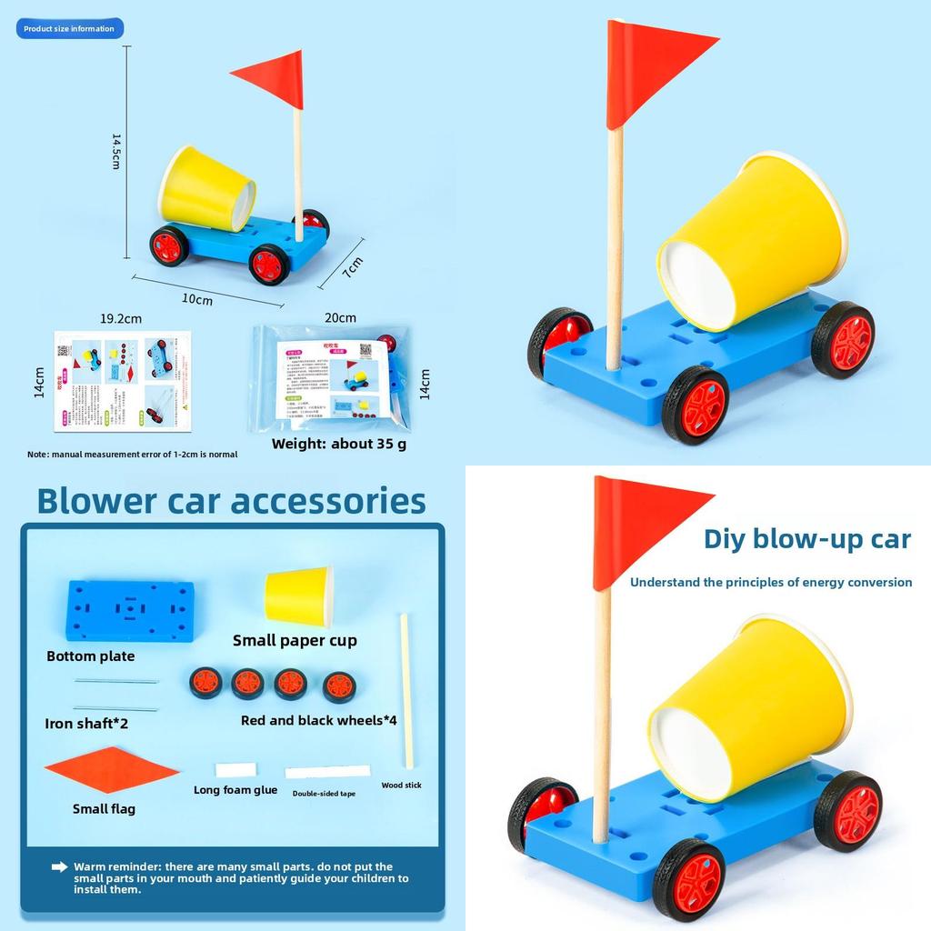 Science Experiment Diy Wind Car Kit For Kids Educational Physics Toy For Stem Learning