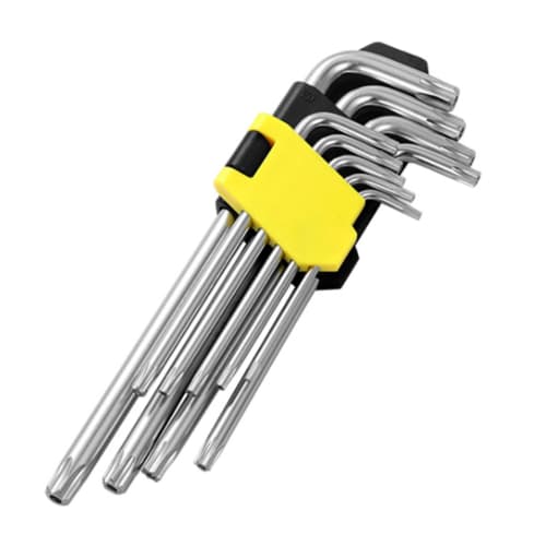 

9-piece Torx Wrench Set, Includes T10, T15, T20, T27, T30, T40, T45, and T50 Wrenches, Hex Key Wrenches, L-Shaped Wrenches, Precision Hexalobular Wren