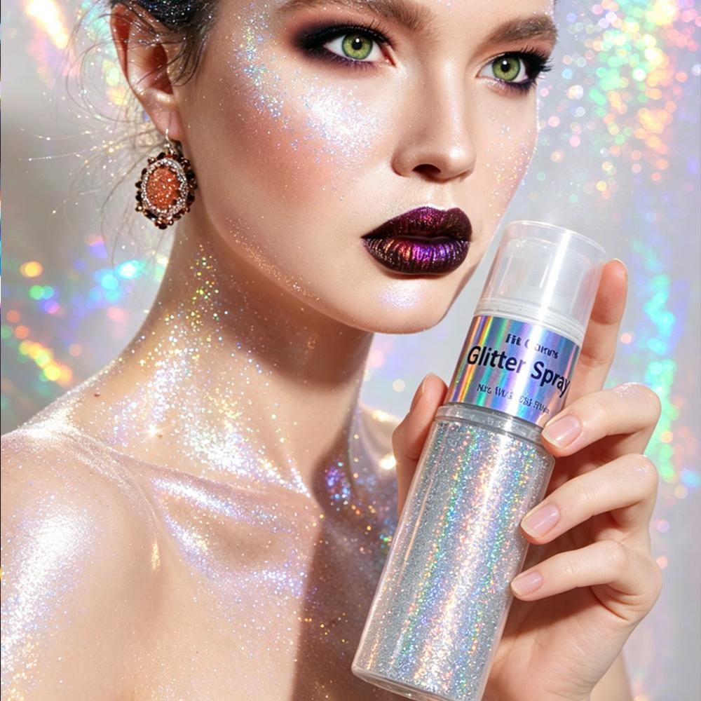 Glitzer Spray Schimmer Highlighter Glow Gesicht Körper Highlight Wasserdicht Langanhaltend Festival Make-up Kosmetik