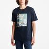 Timberland Pattern Printed Knit Casual Fashion Breathable Round Neck Short Sleeve T-Shirt Men T-Shirts Deep-Sapphire-Blue A62JN-433
