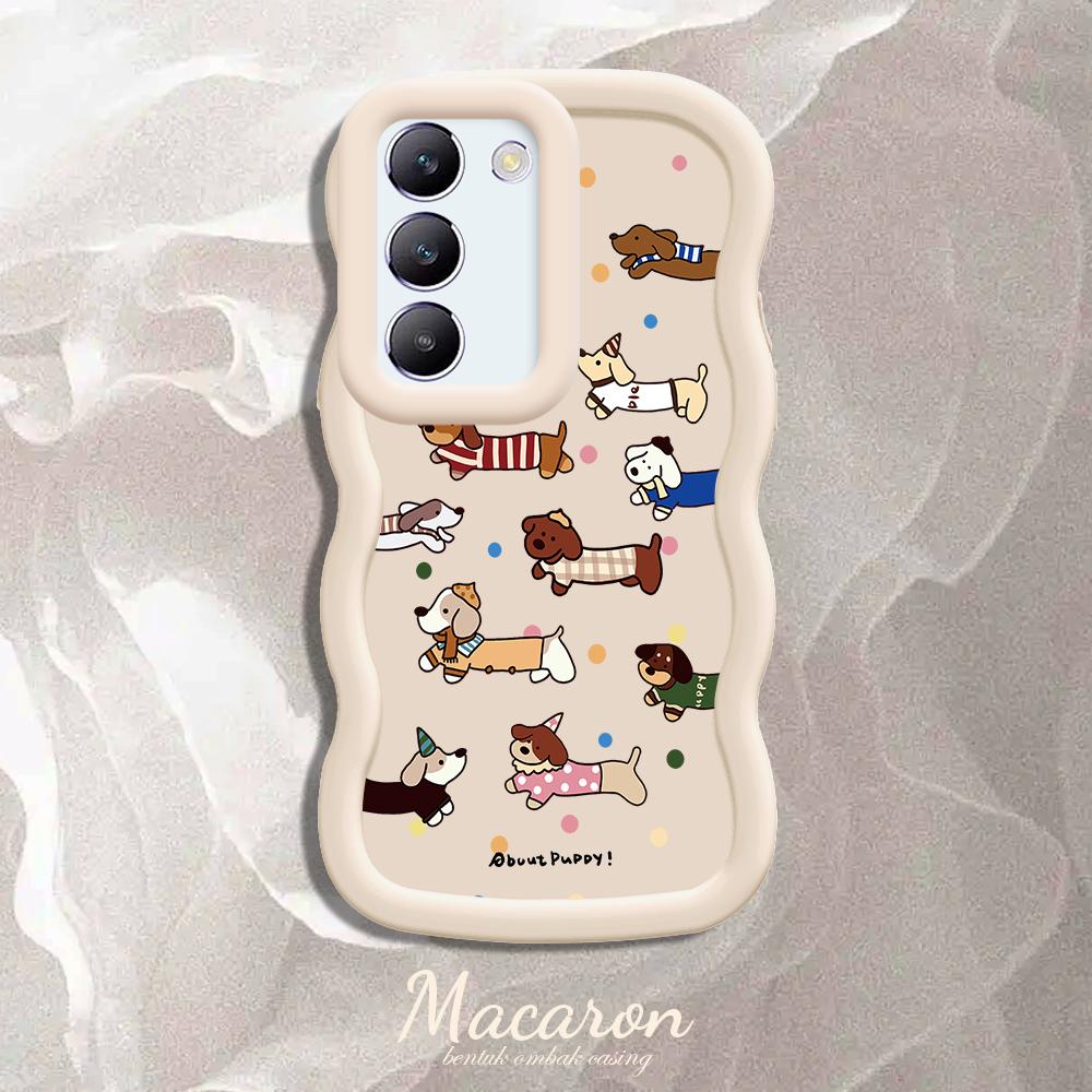 

Окрашенный узор Big Wave Edge Мягкий силиконовый материал Macaron чехол для телефона противоударный защитный резиновый чехол для OnePlus Vivo Motorola Moto OnePlus Nord 4 белый