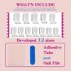 24 ks Růžový Mašle Simulace Perla Design Bílý Francouzský Akryl Krátký Press-On Nehty Sada, Pro Ženy A Dívky Denní Nošení A Večírek, Potřeby Pro Nail Art