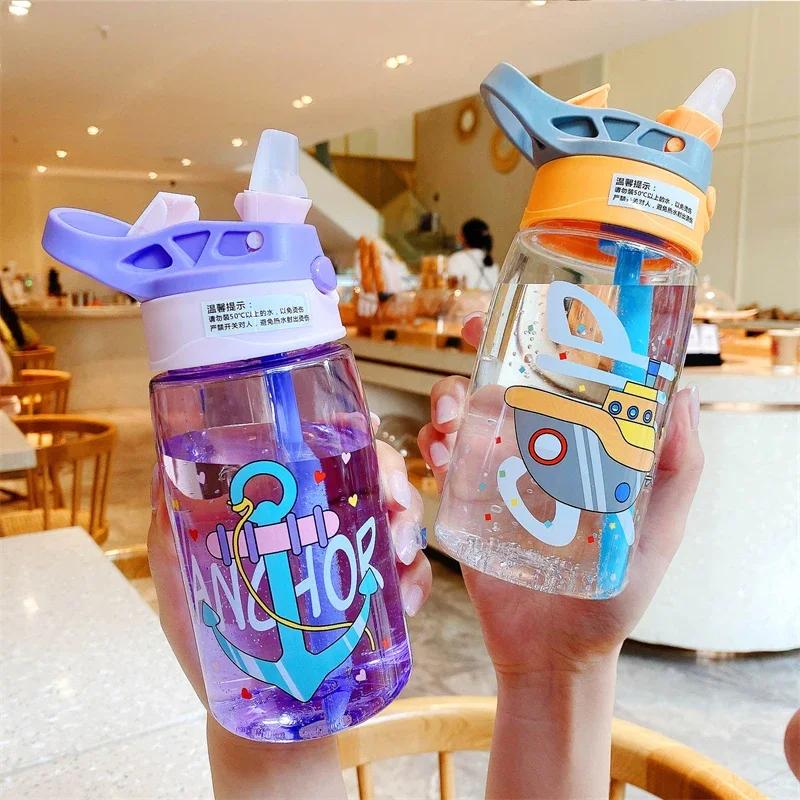 Kids Water Sippy Cup Creative Cartoon Baby Feeding Cups with Straws Leakproof Water Bottles Outdoor Use Lightweight To Carry Childrens Cups