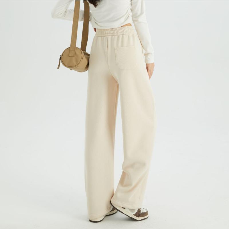 [Extra thick cotton fleece pants] Winter fleece thickened gram double warm extra thick cotton fleece wide leg long casual pants children