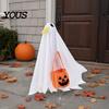 Halloween Centerpiece Decor Goose Outfit, Ghost Porch Clothes with Pumpkin Bag for 23" Decoration Statue, Party Accessory Outdoor Patio Lawn Yard Home