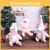 Charming Pink Santa And Snowman Plush Dolls For Festive Christmas Display