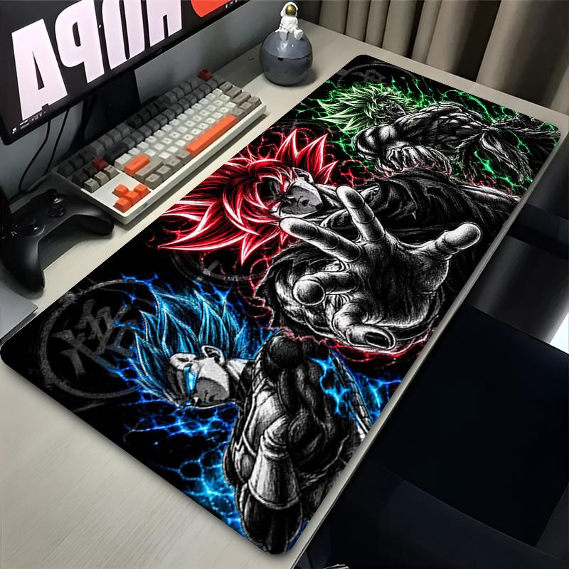 Mauspad Groß Xxl Gamer Dragon Ball Z Computertastatur Schreibtischmatte Anime PC Gaming Zubehör Mauspad Dbz Schwarzer Teppich