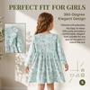 Neues Langarmkleid für Mädchen Frühling und Herbst Blumenmuster Niedliches Prinzessinnen-Langarmkleid für Kleinkinder
