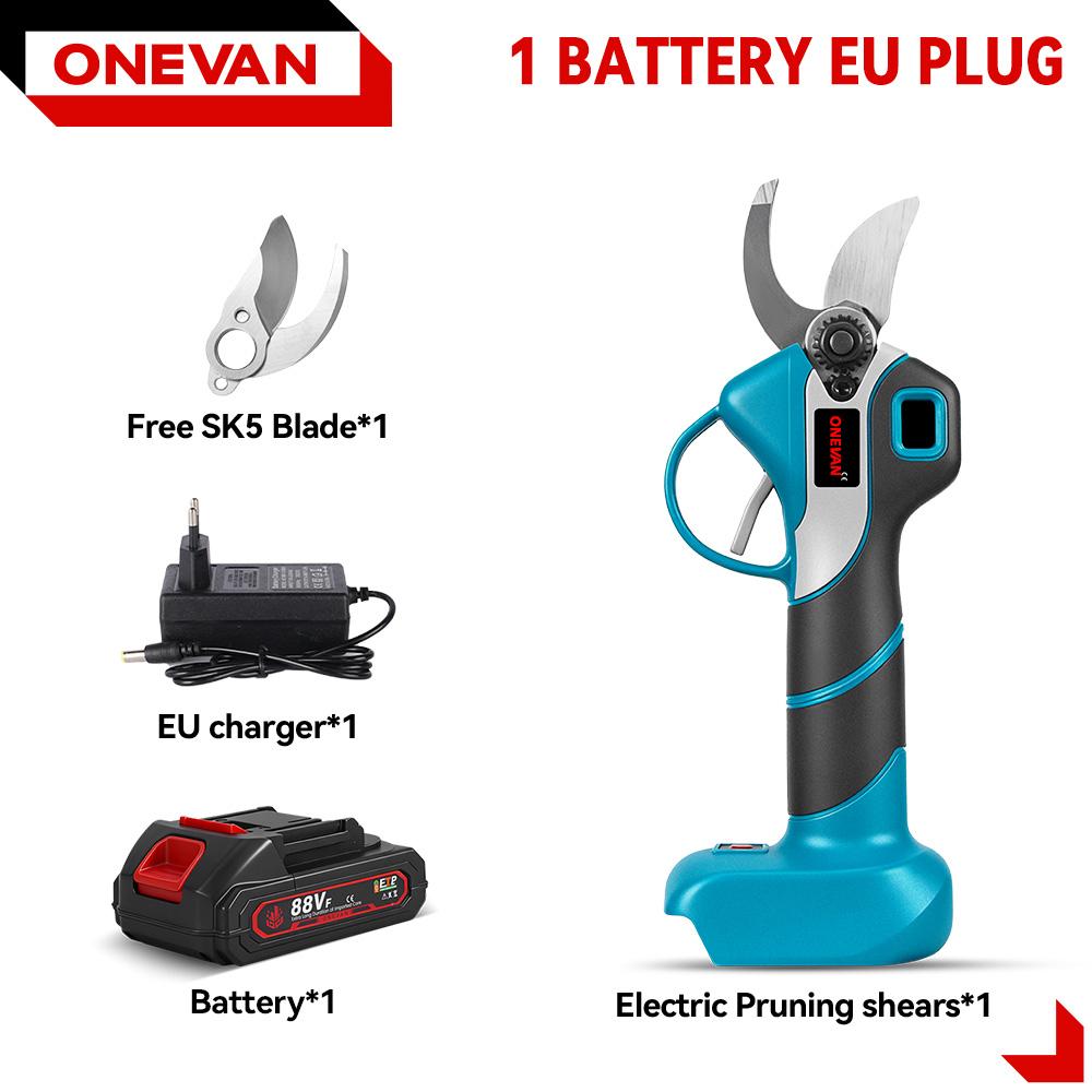 ONEVAN 30mm Brushless Electric Pruning Shear Cordless Scissor Tree Pruner Branch Cutter Garden Power Tool For Makita Battery Pin