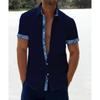 Camisa de manga corta holgada con botones en la parte delantera para hombre, camisa informal de verano con botones para la playa
