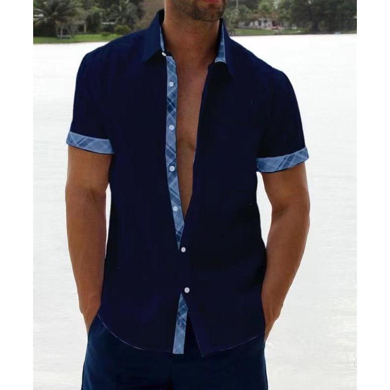 Camisa de manga corta holgada con botones en la parte delantera para hombre, camisa informal de verano con botones para la playa