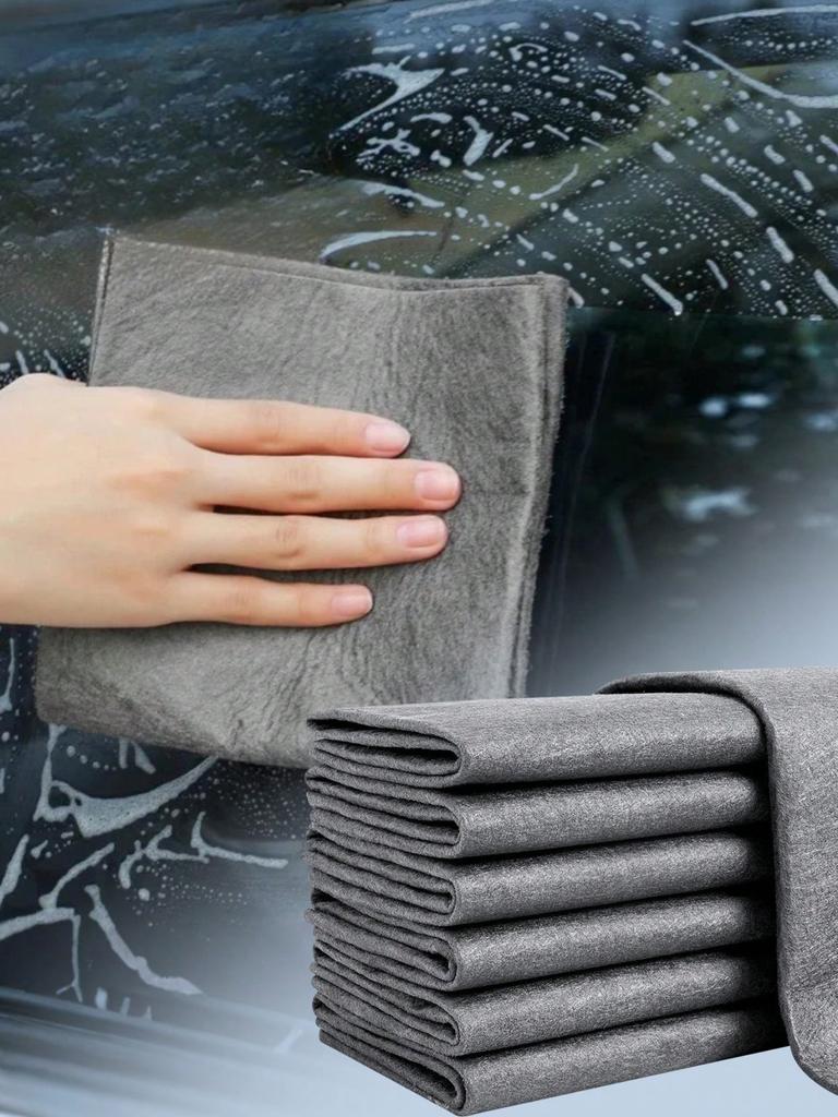 5Pcs Magic Microfiber Cleaning Cloths, Streak-Free for Glass/Mirror, Thick Absorbent, Fits Windows/Kitchen/Car/Home, Lint-Free,