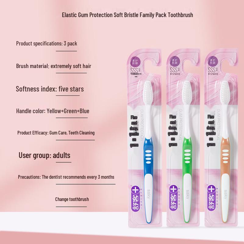 Saky Elastic Soft Bristle Gum Care Toothbrush
