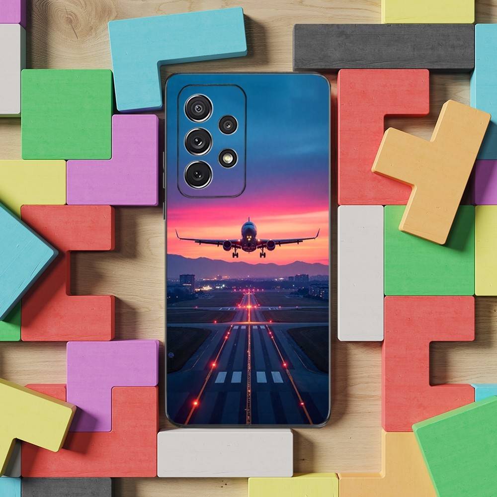 Airplane Art Plane Phone For Samsung S25,S10,S20,S10,S21,S9,S24,S23,Ultra,FE,Plus,Lite,Soft Silicone Black Cover
