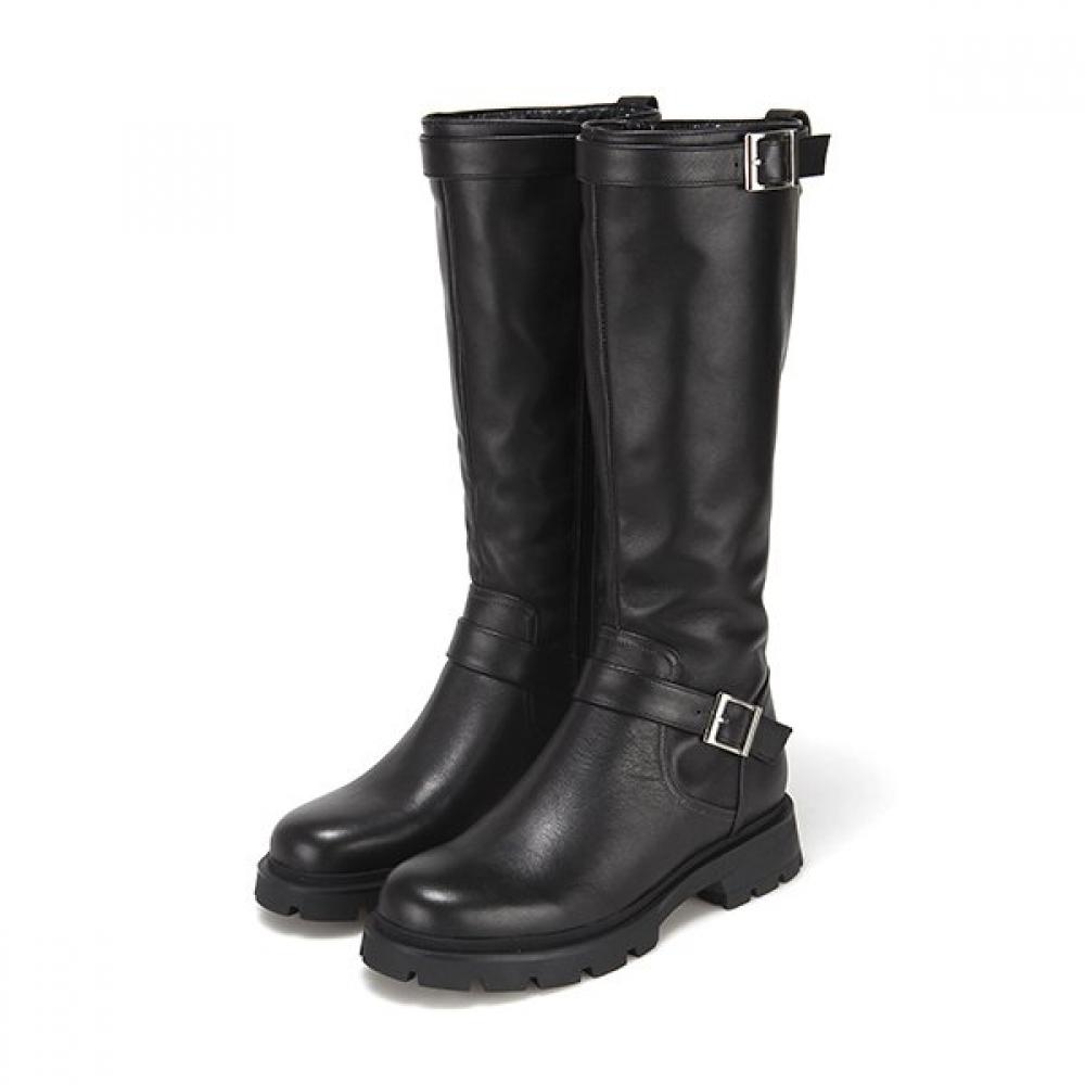 Barbara Leather Fleece 3cm Long Boots Bbe854bk 235mm