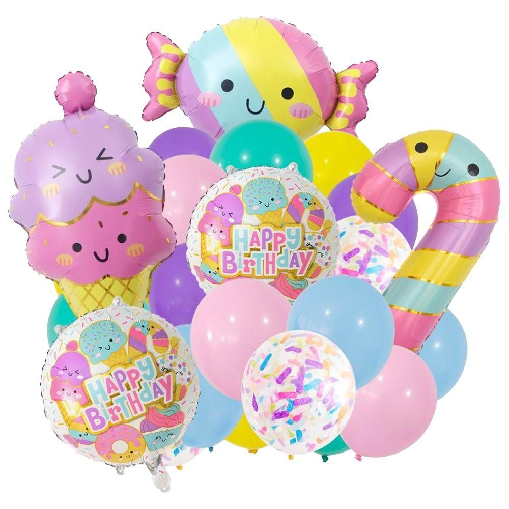 23pcs Ice Cream Sweets Mylar Birthday Party Celebration Summer Theme Party  Girls