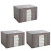 Dustproof Storage Box with Metal Frame Quilt Blanket Closet Clothing Organizer 24L Capacity Linen with Zipper for Duvets Clothes