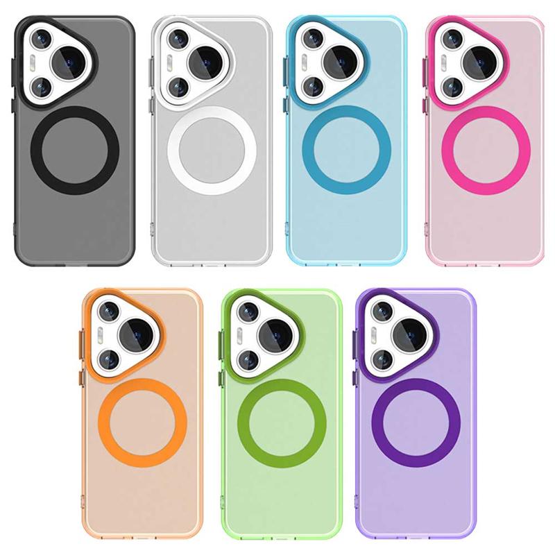 For Huawei Pura 70 Pro Case Cover Pura 70 Pro Capa New Annular Magnetic Matte Clear Wireless Charging Fundas Huawei Pura 70 Pro