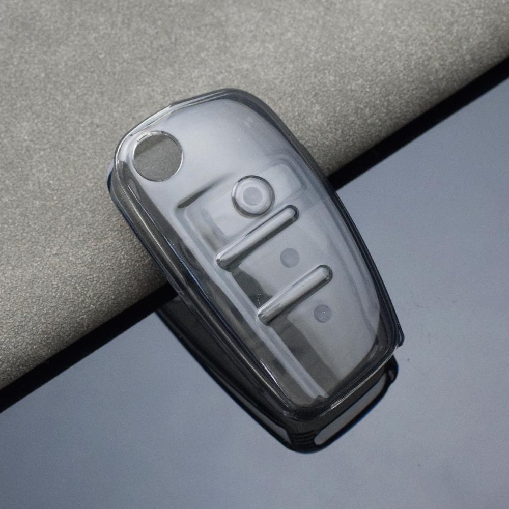 For A1 A3 8P A4 A5 A6 C7 A7 S3 S7 S8 R8 Q2 Q3 Q5 Q7 Q8 SQ5 TT RS3 RS6 Transparent Car Remote Key Case Cover