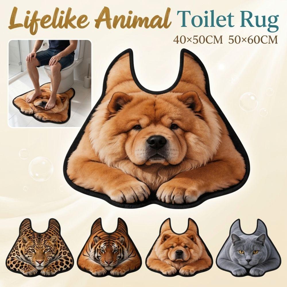 Diatomaceous Earth Lifelike Animal Toilet Floor Mat Non-slip Toilet Floor Mat Bathroom Decor