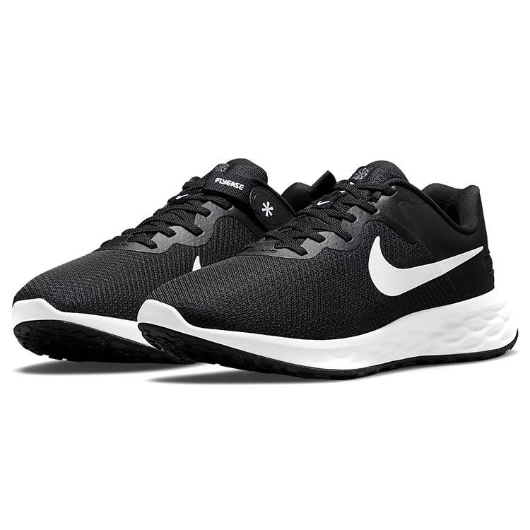 Nike Scarpe da Ginnastica Uomo Revolution 6 FlyEase Next Nature Extra Large Triple Black Grigio Fumo Scuro DD8476-003