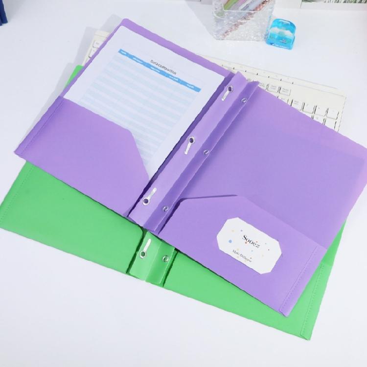 Letter Size File Organiser with 2 Pockets and 3 Prong Document Organiser with 3-Prong and Two Pockets for School Office