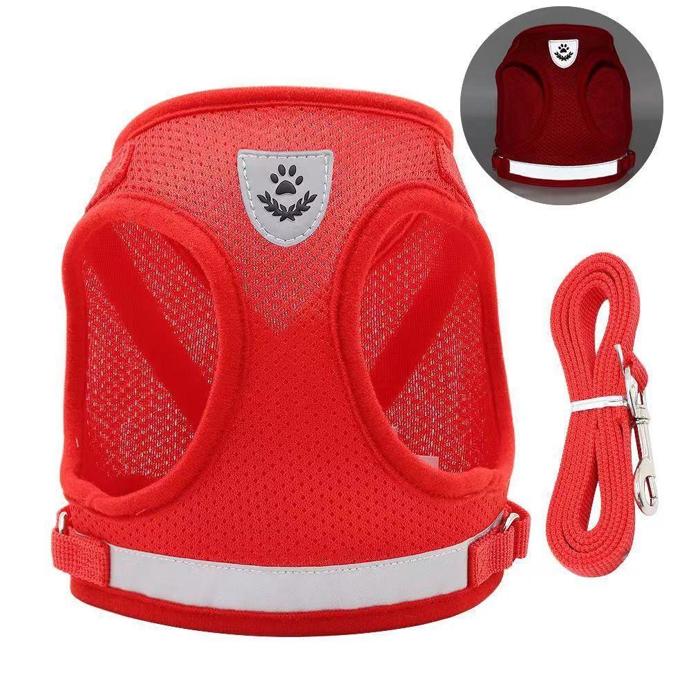 Polyester Pet Chest Strap Mesh Pet Vest Harness Dog Cat Accessories Cat Dog Harness  Pet
