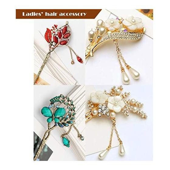 Rigal Hair Stick Hairpin Hair Accessory Type A Alloy Rhinestone Flower Butterfly Charm for Parties, Weddings, Events, Coming-of-Age Ceremonies