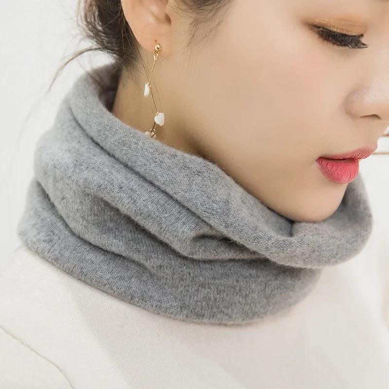 Damen Schlauchschal Wolle Halsring Herren Nackenwärmer Kaninchenhaar Stulpe Kaminschal Kaninchen Kaschmir Weich Gestrickt Accessoires Unisex