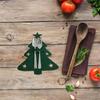 12pcs Christmas Cutlery Holders, Christmas Tree Shaped Felt Spoon and Fork Holder, Xmas New Year Thanksgiving Dining Decoration