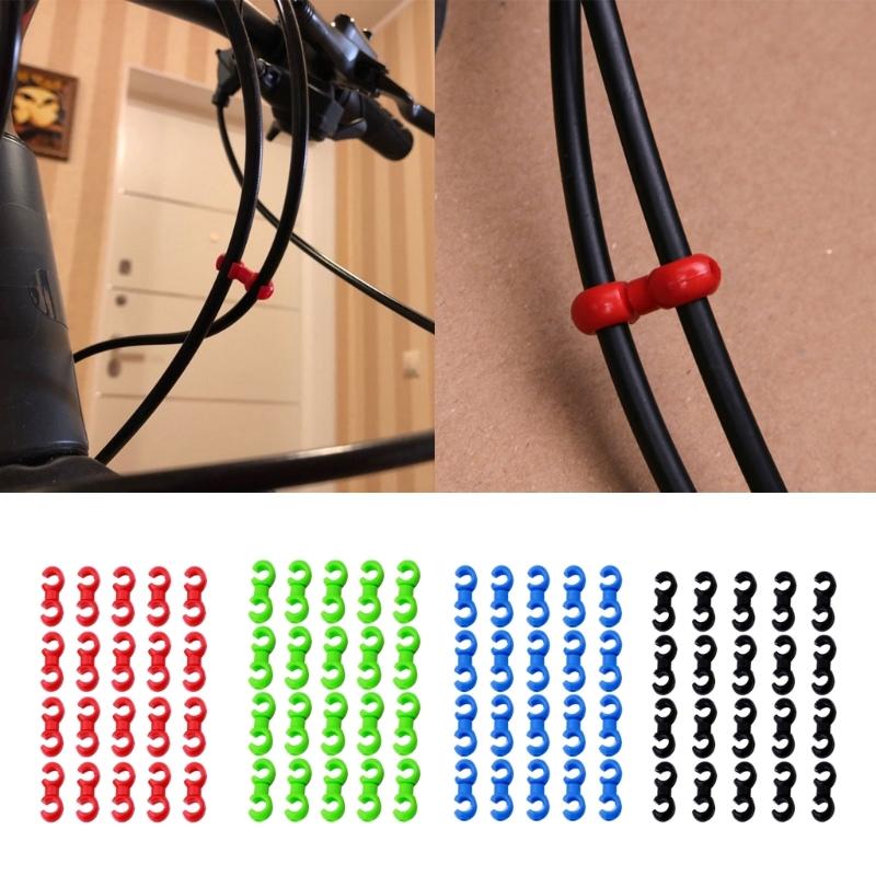 20Pcs Bike Cable Clasps Bicycles Brake Gear Cable Clips S-Hook Clip Bike Cross Lines Clip Clasps Cycling Accessories