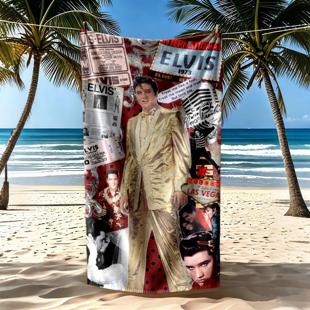 Elvis Beach Towel Quickdry Soft Microfiber Comfortable Lightweight Portable For Swimmingbeachcamping Travel Beach Accessoriesgym