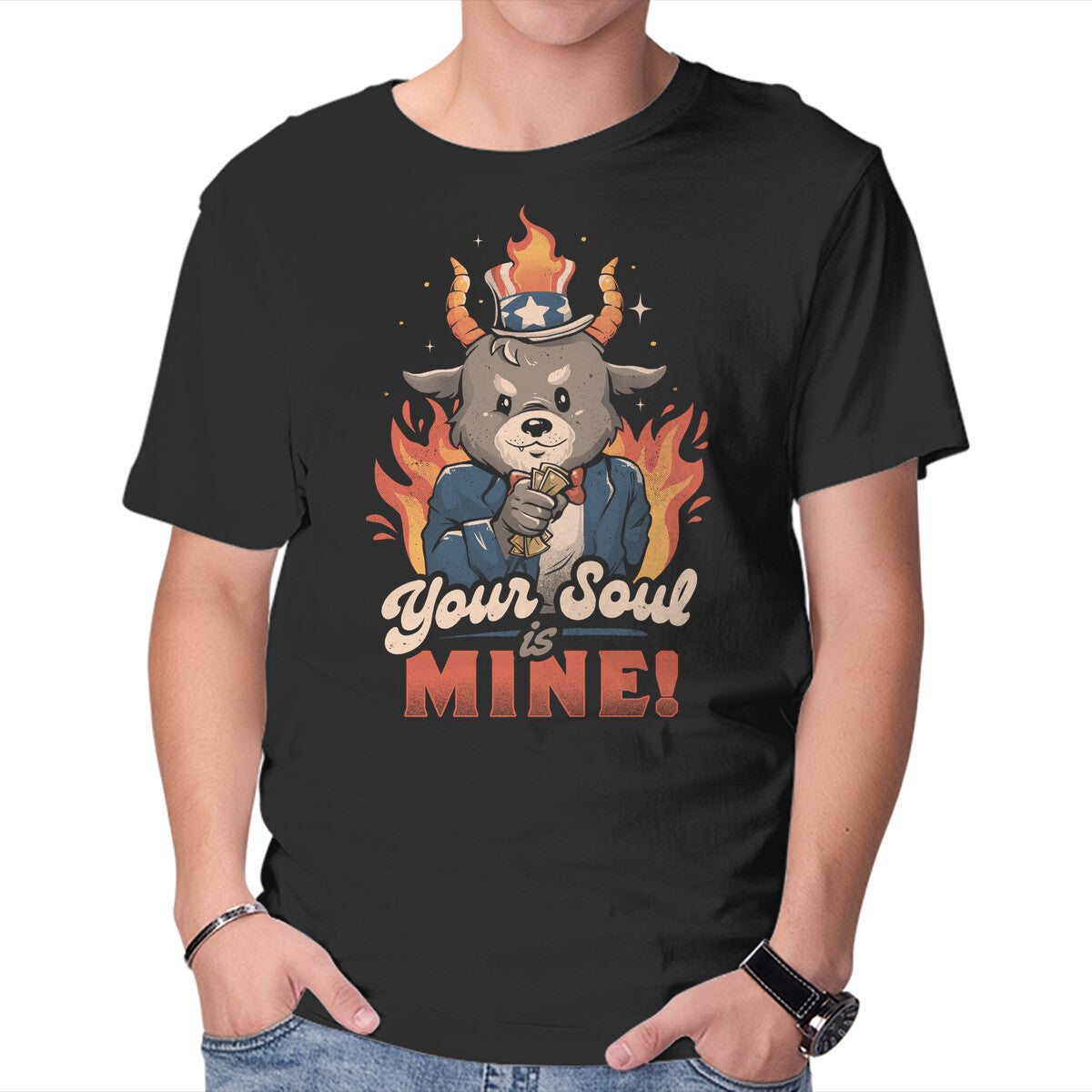 Unisex Crew Neck T-Shirt Your Soul Is Mine Graphic Short Sleeve Casual Tee XS
