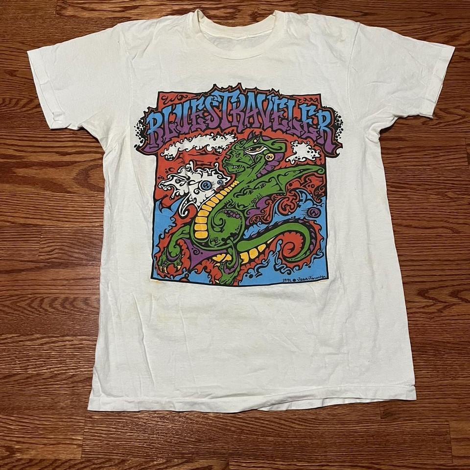 Vtg Blues Traveler Band Short Sleeve Cotton White T Shirt For Men UR097 S