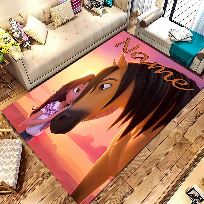Custom personalization Spirit Riding Free Area Rug - Perfect For Kitchen, Bathroom,Laundry Room Decor Large Size Available,Gift All Seasons