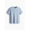 H M Regular FiT TexTured T sHirT ligHT Blue